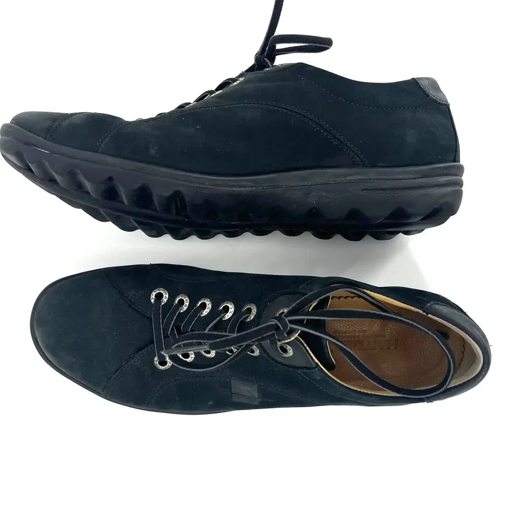 Hartjes Women's Black Nubuck Lace-Up‎ Comfort Shoes Size 6.5